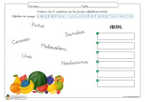Ordenar alfabéticamente (con apoyo)