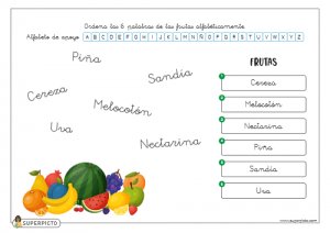 Ordenar alfabéticamente (con apoyo)