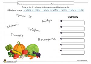 Ordenar alfabéticamente (con apoyo)