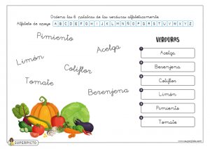 Ordenar alfabéticamente (con apoyo)