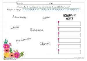 Ordenar alfabéticamente (con apoyo)