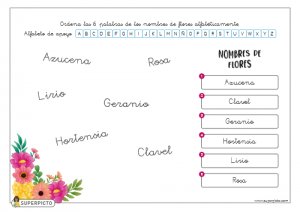 Ordenar alfabéticamente (con apoyo)