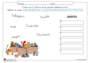 Ordenar alfabéticamente (con apoyo)