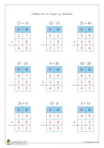 Sumas y restas con llevadas