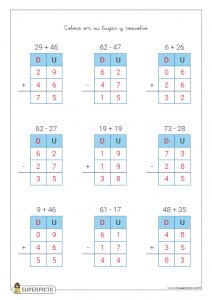 Sumas y restas con llevadas