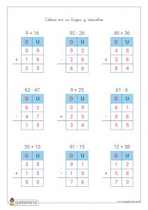 Sumas y restas con llevadas