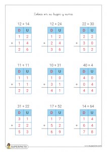 Ficha sumas sin llevadas