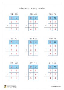 Sumas y restas sin llevadas