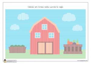 Colorear con líneas rectas usando la regla