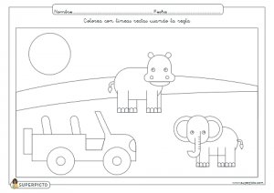 Colorear con líneas rectas usando la regla