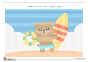 Colorear con líneas rectas usando la regla