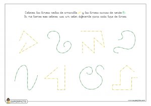 Colorear líneas curvas o rectas