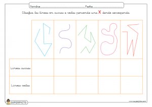 Marcar las líneas curvas o rectas