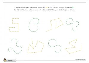 Colorear líneas curvas o rectas