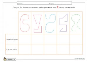 Marcar las líneas curvas o rectas