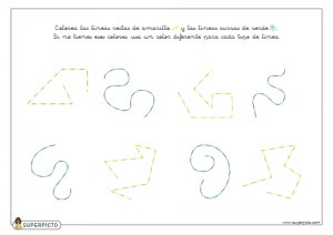 Colorear líneas curvas o rectas