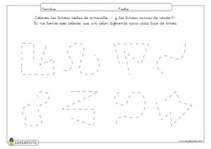 Colorear líneas curvas o rectas