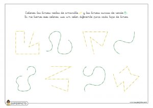 Colorear líneas curvas o rectas
