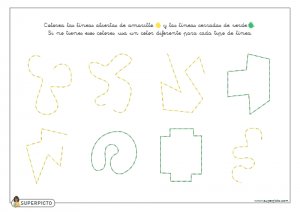 Colorear líneas abiertas y cerradas