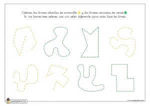 Colorear líneas abiertas y cerradas