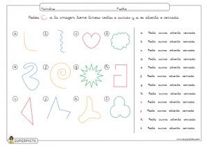 Identificar líneas abiertas, cerradas, rectas y curvas