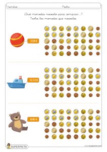 Cálculo con monedas y billetes