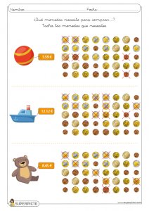 Cálculo con monedas y billetes