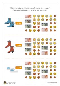 Cálculo con monedas y billetes