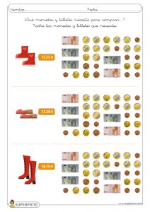 Cálculo con monedas y billetes