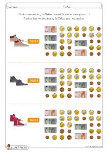 Cálculo con monedas y billetes