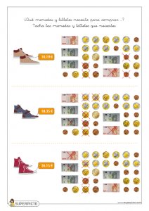 Cálculo con monedas y billetes