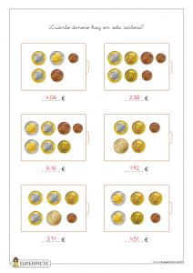 Cálculo con monedas y billetes