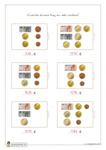 Cálculo con monedas y billetes