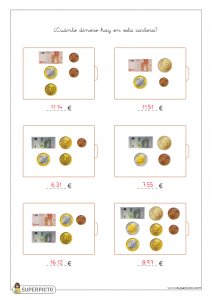 Cálculo con monedas y billetes