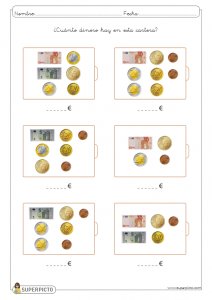 Cálculo con monedas y billetes