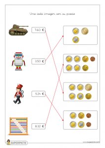Asociar imágenes con monedas y billetes