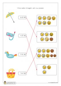 Asociar imágenes con monedas y billetes