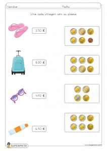 Asociar imágenes con monedas y billetes