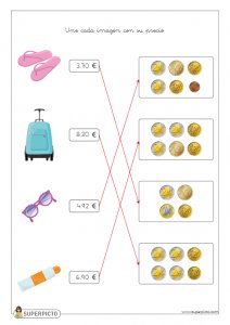 Asociar imágenes con monedas y billetes