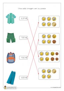 Asociar imágenes con monedas y billetes