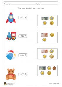 Asociar imágenes con monedas y billetes