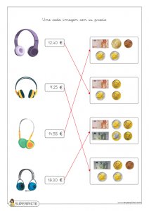 Asociar imágenes con monedas y billetes