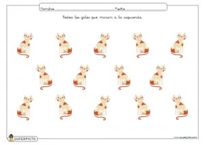 Rodear los gatos que miran a la izquierda