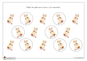 Rodear los gatos que miran a la izquierda