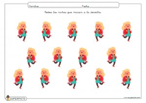 Rodear las niñas que miran a la derecha