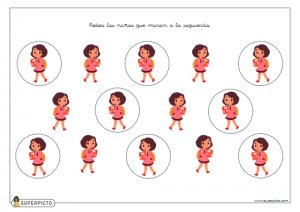 Rodear las niñas que miran a la izquierda