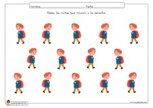 Rodear los niños que miran a la derecha