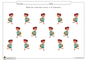 Rodear los niños que miran a la izquierda