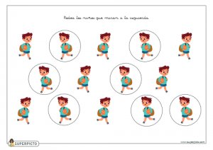 Rodear los niños que miran a la izquierda