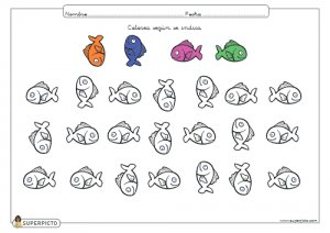 Colorear según se indica